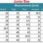 Junior Dress Size Chart