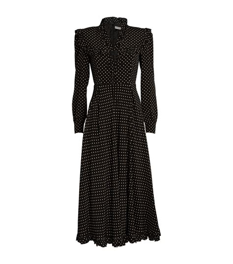 Alessandra Rich Silk Polka Dot Print Midi Dress Harrods Al