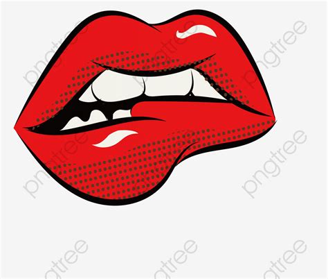 Lips Illustration Tooth Cartoon Lip Biting Cartoons Png Red Fire