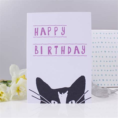 Happy Birthday Cat Card By Olivia Morgan Ltd