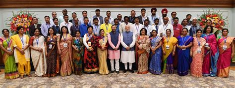 Pm Interacts With The Awardees Of National Teachers