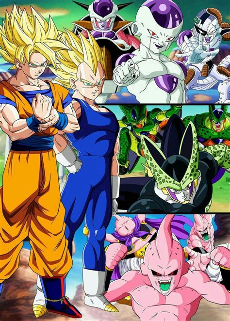 Some years after the cell game, the wizard babidi resurrects bu, the most powerful demon in history. Saga Freezer, Cell, Majin buu | Dragon ball gt, Dessin ...