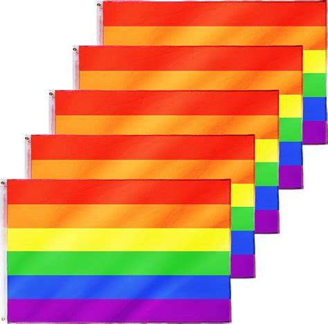6 Pcs Rainbow Pride Flag 3 X 5 Feet Lgbt Lgbtq Community Banner Flags Homosexual