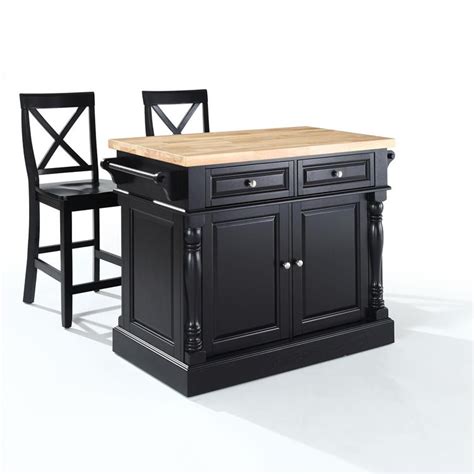 The standard height of a kitchen island is 91 centimeters or 36 inches. Crosley Oxford Kitchen Island W/X-Back Stools - Kitchen ...