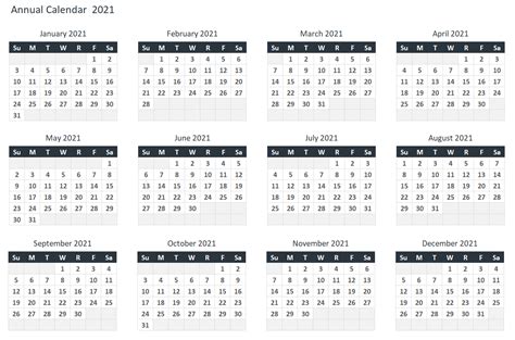 Adnia solutions free annual calendar