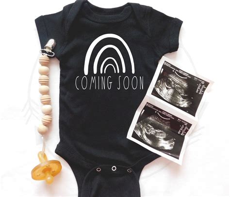 Rainbow Baby Bodysuitcoming Soon Baby Announcement Rainbow Etsy