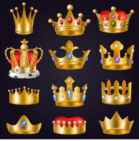Premium Vector Crown Vector Golden Royal Jewelry Symbol Of King Queen