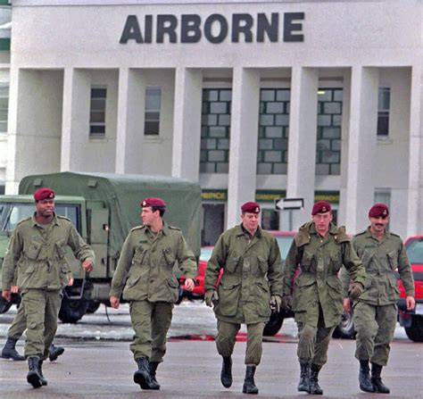 Paratroopers Of The Canadian Airborne Regiment Leave Their Barracks For