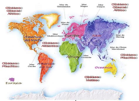 Mapa De Los Continentes Y Oceanos Con Nombres Keziaeloise