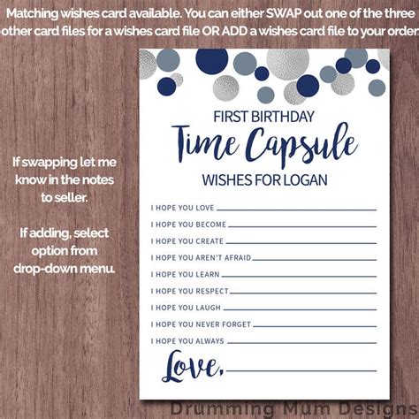 Time Capsule First Birthday 1st Printable Time Capsule Etsy