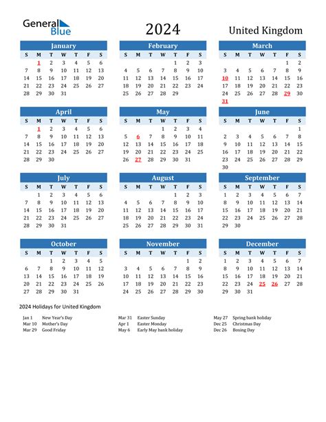 Printable Calendar 2024 With Holidays