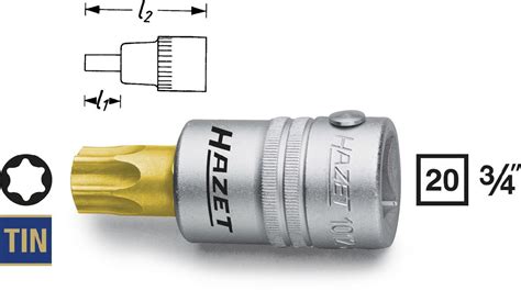 Hazet Schraubendreher Steckschlüsseleinsatz TORX Vierkant hohl 20 mm