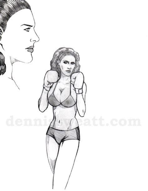 Babes Boxing In Bikinis Concept Sketches