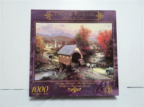 Kinkade 1000 Piece Jigsaw Puzzle The Old Covered Bridge At Thomaston