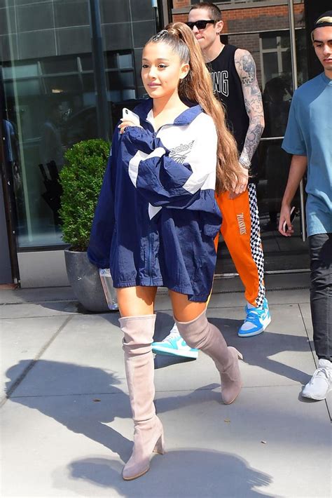 11 Times Ariana Grande Went Pantless With An Oversized Hoodie And Thigh High Boots Ariana Grande
