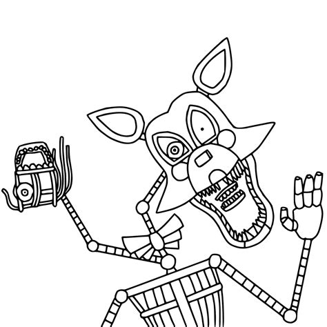 Foxy And Mangle Free Colouring Pages
