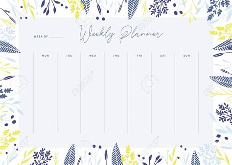 Cute Blank Week Calender Templates Free Calendar