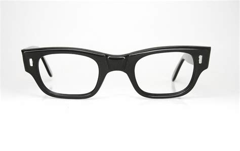 Vintage Mens Black Horn Rim Eyeglasses Frame Nos