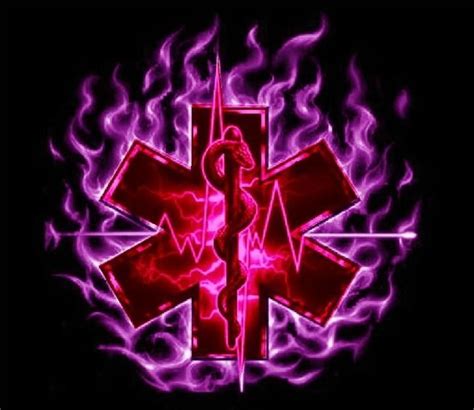 Star Of Life N Flames Emergency Medical Technician Medical Careers