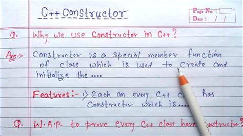 Why We Use Constructor Every C Class Has Constructor Either Given