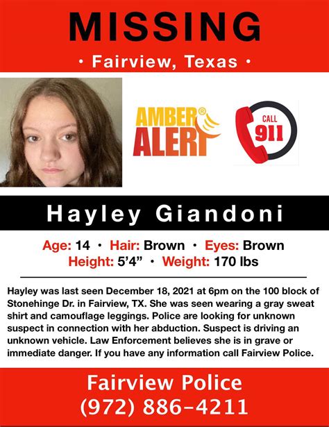 Police Issue Amber Alert For Abducted Teen In Collin County Haley