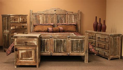Authentic Solid Wood White Wash Rustic Bedroom Set Dallas Designer