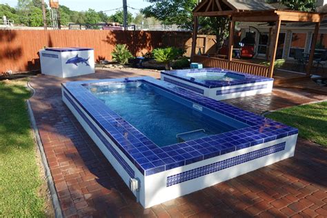 The Blue Tile Really Completes The Aquatic Theme Of This Endless Pool Hot Tub Combination