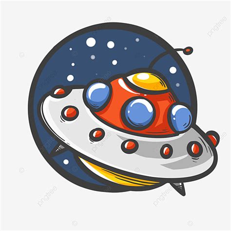 Cartoon Spaceship Clipart PNG Images Vector Free Button Cartoon