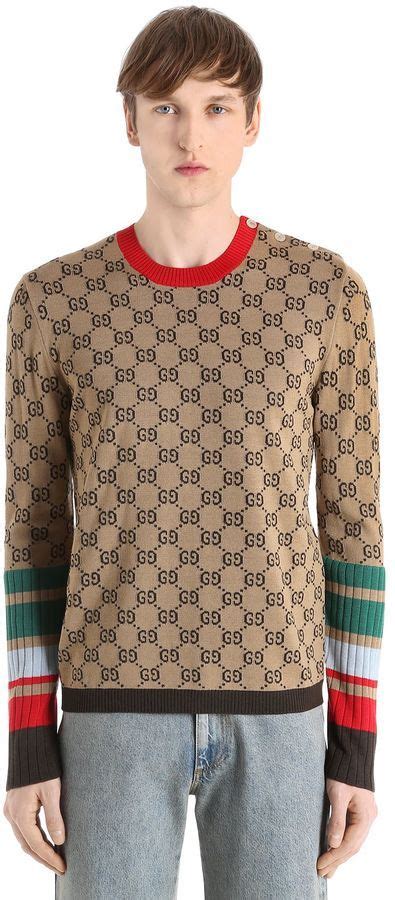 gucci gg wool knit jacquard sweater jacquard sweater sweaters knitting