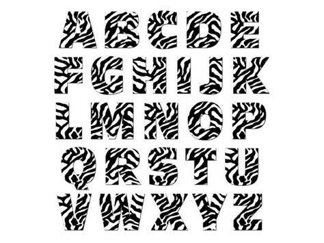 Zebra print alphabet letters printable | jos gandos coloring pages. Alphabet Letters Uppercase Zebra Print Animals MAG-NEATO'S ...