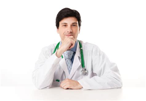 Thoughtful Male Doctor With Hand On Chin Stock Photo Image Of Health