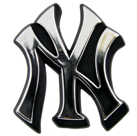 New York Yankees Auto Emblem Silver New York Yankees Logo New York