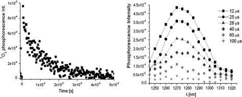 The Decay Of Singlet Oxygen Generated By Clbet In Ethanol Left And Download Scientific