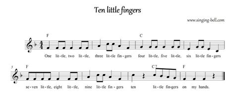 Ten Little Fingers Karaoke Video Lyrics Sheet Mu