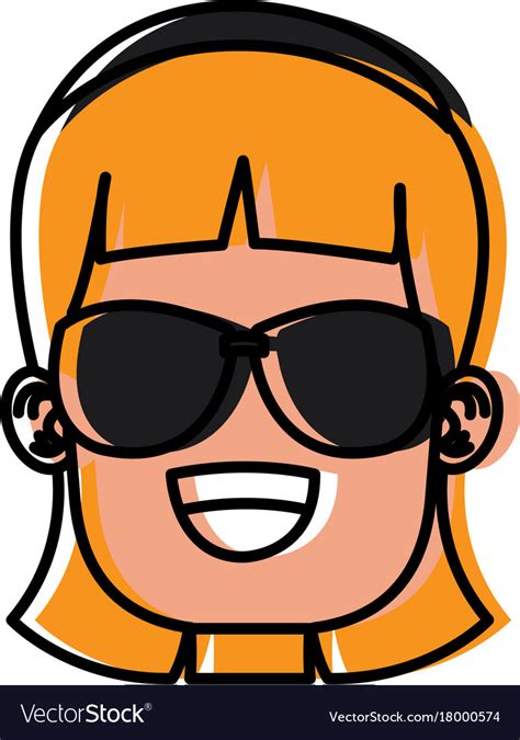 Girl With Sunglasses Royalty Free Vector Image