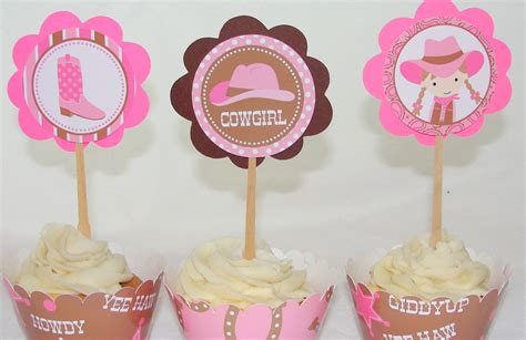 Cowgirl Cupcake Toppers 2 By Thatsawrap2 On Etsy 10 00 5th Birthday