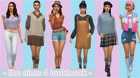 The Sims Lookbook Cas Outfits No Cc Youtube