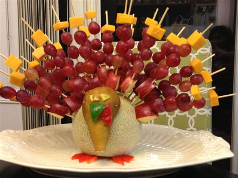 Fruit And Cheese Assembled Into A Turkey Makes For A Great Classroom