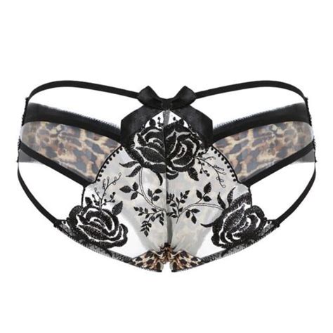 Women Sexy Sheer Mesh Knickers Thongs G String Underwear Panties Floral Lingerie EBay