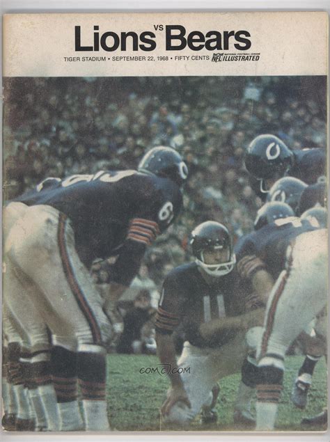 1968 Detroit Lions Game Programs 9 22 Vs Chicago Bears Jack