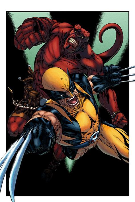 Hellboy Comics Wolverine And Hellboy Pencils By ~spiderguile Colors