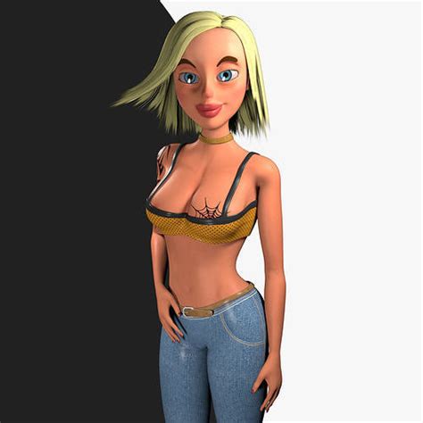 3d Model Sexy Cartoon Girl Rigged Vr Ar Low Poly Cgtrader
