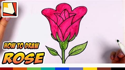 How To Draw A Rose Easy Open Rose Art Tutorial Cc Youtube