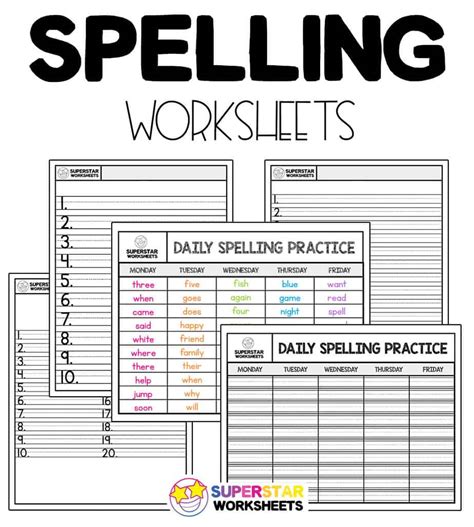 Editable Spelling Worksheets Free