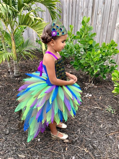 Peacock Tutu Costume Mardi Gras Pageant Dress Bird Costume Etsy Uk