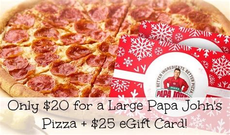 Groupon is selling a $10 domino's egift card for only $5, but this offer i. *HOT* Groupon Deal: Large Papa John's Pizza + $25 eGift ...
