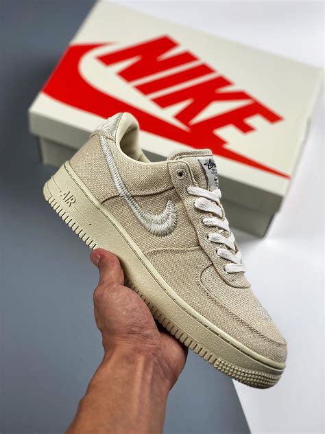 Stussy X Nike Air Force 1 Low Fossil Stone Cz9084 200 For Sale