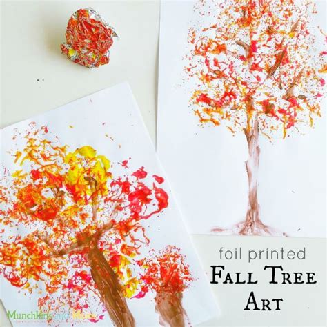 Foil Printed Fall Tree Art Munchkins And Moms Autumn