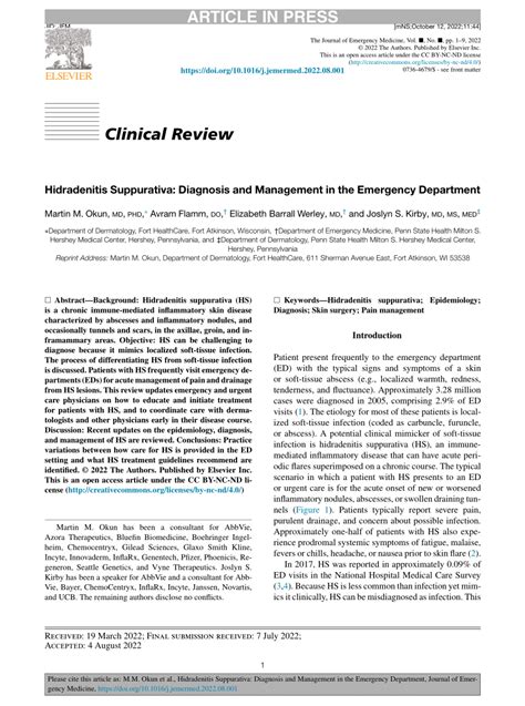 Pdf Hidradenitis Suppurativa Diagnosis And Management In The