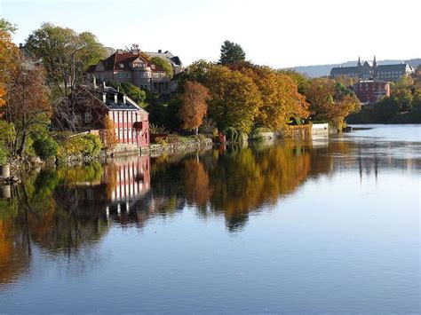 Autumn Foliage Along Nidelva River In Trondheim Places Ive Been